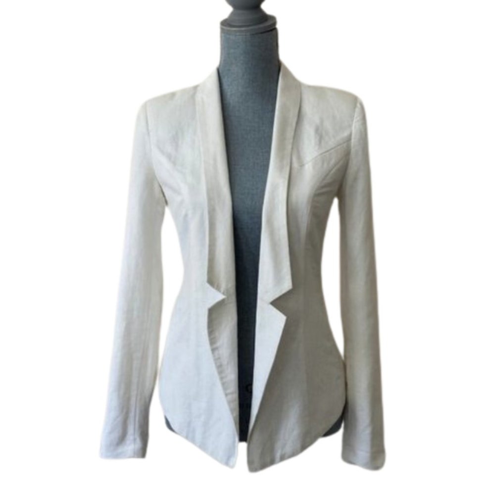 Central Park West White Linen blazer